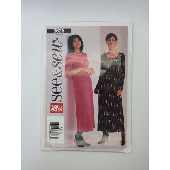 See & Sew 3628 Pattern Semi Fitted Pullover A-line Dress Size 8 10 12Misses - Picture 3 of 4